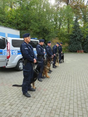 Policjanci przewodnicy ze swoimi psami