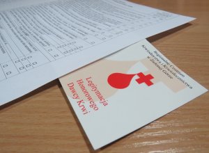 Akcji honorowego oddawania krwi i rejestracji dawców szpiku w Komendzie Miejskiej Policji w Gorzowie Wlkp.